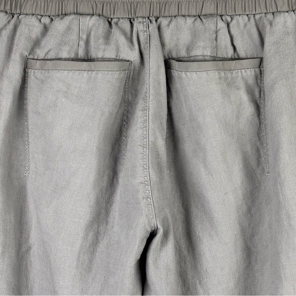 Athleta Bali Linen Drawstring Jogger Style Women’s Pants Gray Size 6 Beach - Picture 7 of 13